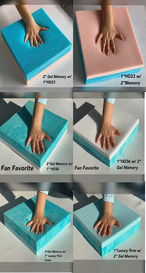 CertiPUR-US Certified Mattress Topper Sample Pack Gel Memory for Sleeping Comfort 2