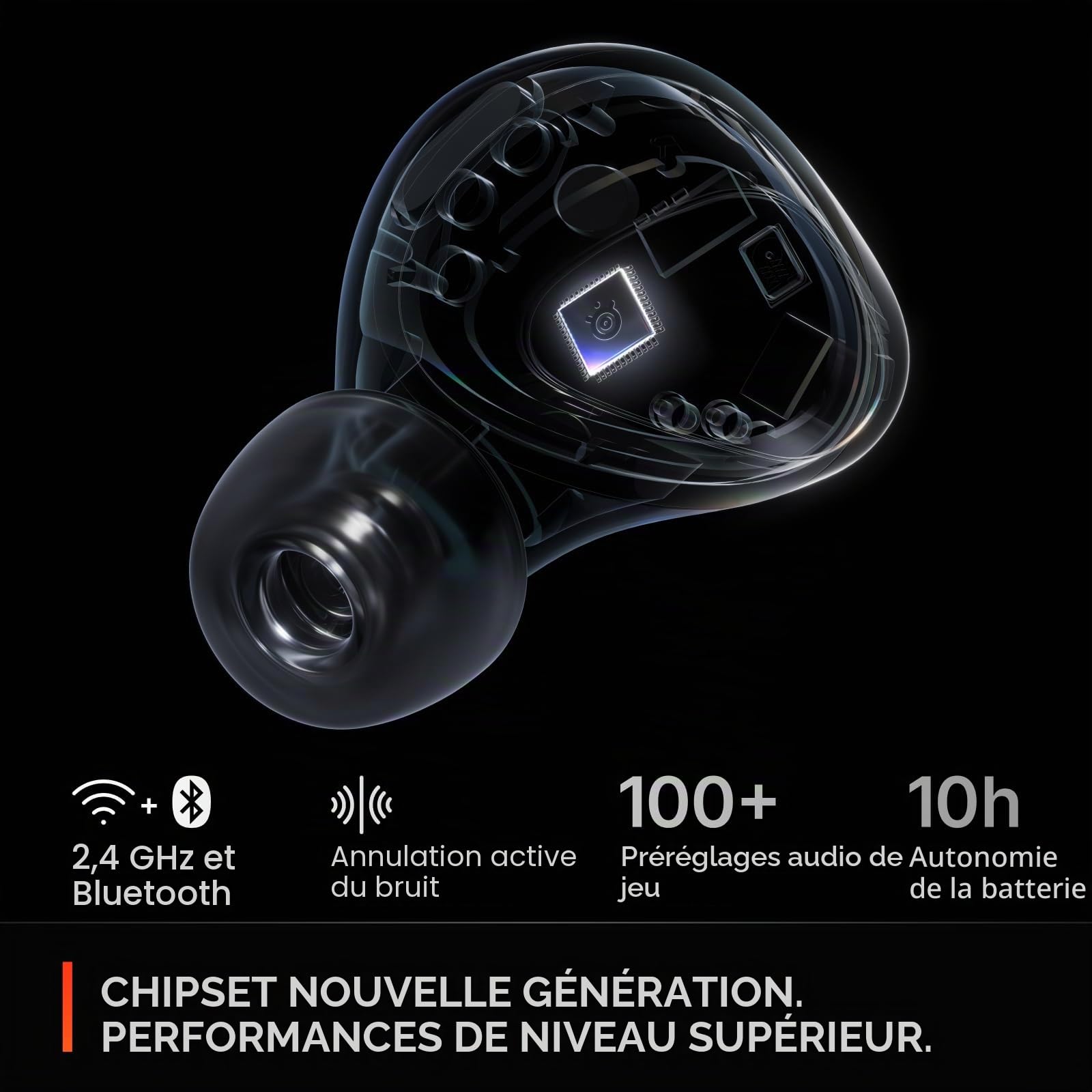 SteelSeries Arctis GameBuds pour Xbox – Écouteurs de jeu sans fil – 2,4 GHz + BT 5.3 – ANC/Transparence – Étanchéité IP55 – Xbox, PC, Switch 2, PS5, mobile – Noir (Reconditionné)