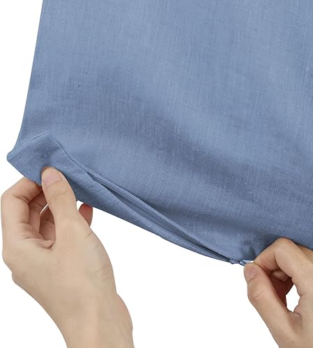 Miniatura 10 de Amazhiyu Pure Linen - Cesta colgante sobre la puerta con cremallera inferior para guardar ropa sucia, color amarillo