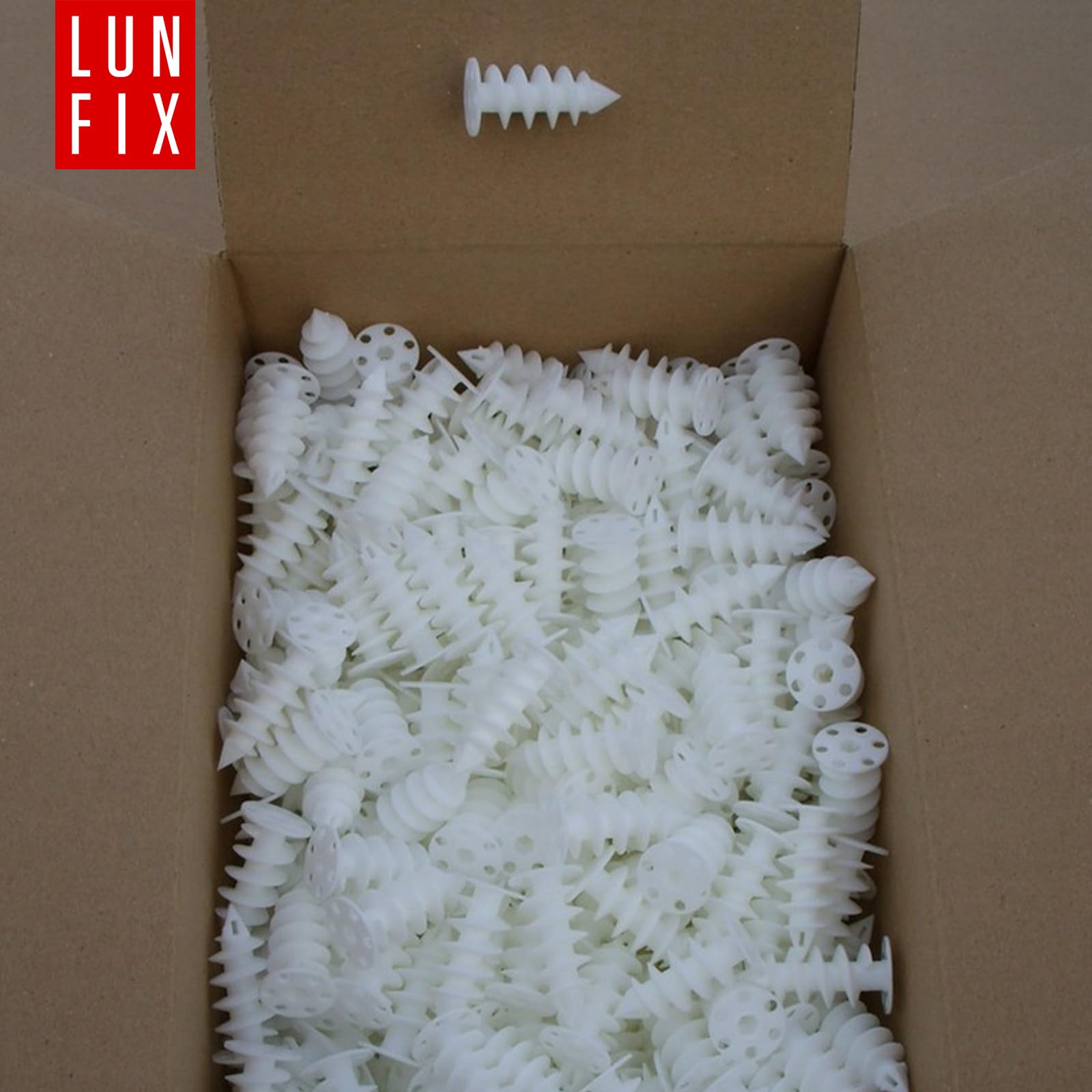 Lot de 100 chevilles d'isolation 85 mm en polyamide, WDVS et polystyrène pour fixation dans l'isolation, plateau Ø 28 mm, pour vis de 4,5 mm, Lun Fix