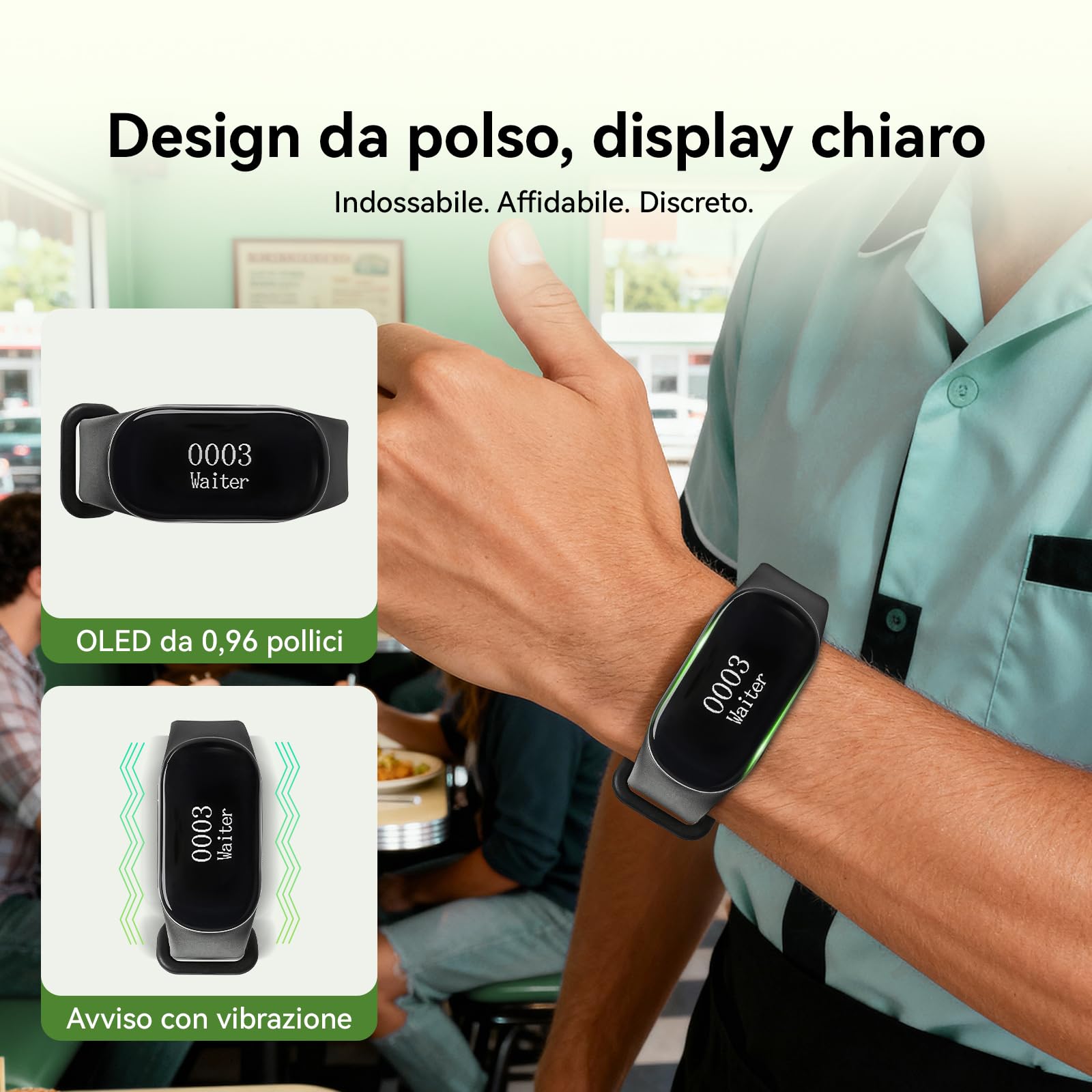 Retekess TD037 Cercapersone Ristorante, Sistema di Chiamata Camerieri con Cercapersone e Beep con Tastiera a 24 Tasti, 4 Ricevitori a Braccialetto per Ristoranti