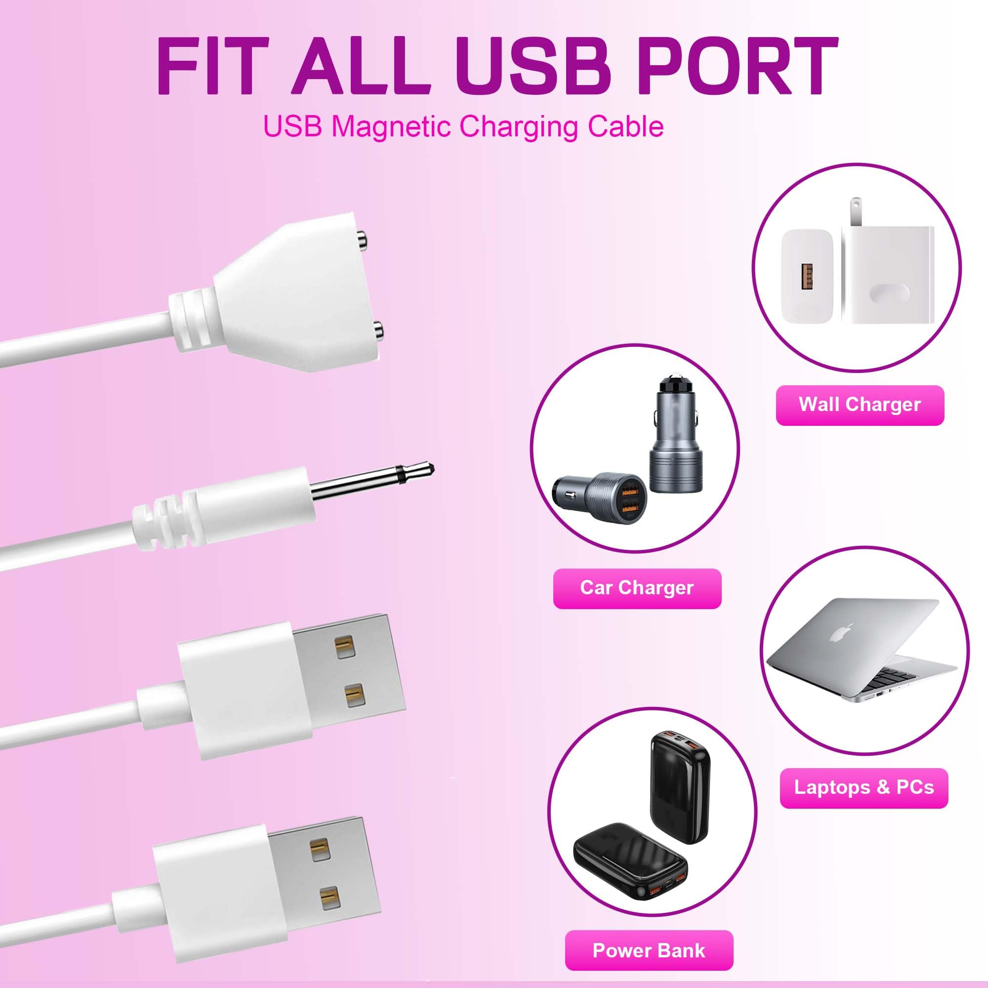 Amazon.com: Turesmith 2 PCS Vibrator Charger Replacement DC Charging Cable  Set – Compatible with Vibrators, Dildos, Sex Toys, and Massagers – 2.6ft DC  Charger Cable & Magnetic USB Cord : Electronics