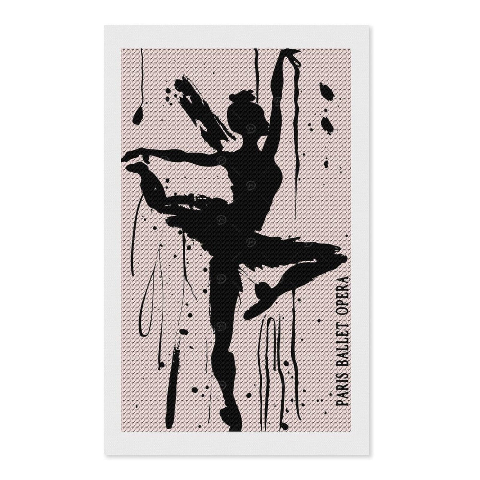 Junmoney Paris Ballet Crystal Diamond Art Kit 12"x20", Modern Decor, Boho Decor, Wall Art Gift, Decorative Artwork, Creative Hobby