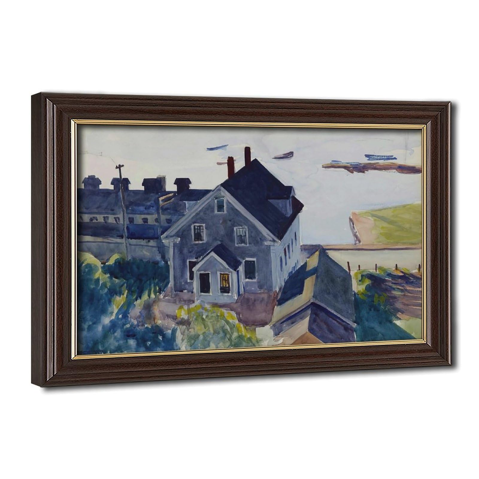 Impression sur toile WCYB Edward Hopper Gloucester cadre suspendu - 8