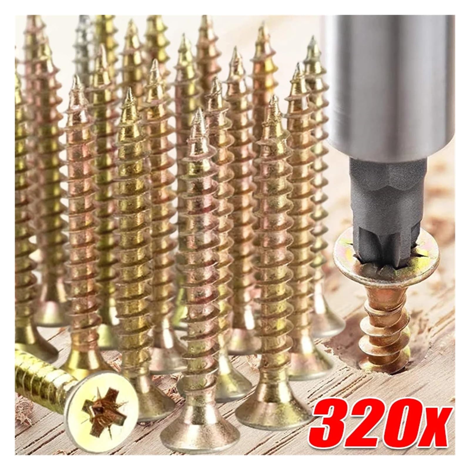 160/320 Pezzi Viti Autofilettanti In Metallo, Viti A Testa Svasata Piatta, Viti For Cartongesso, Viti A Croce For Legno, Kit Di Assortimento(320pcs (2 box))