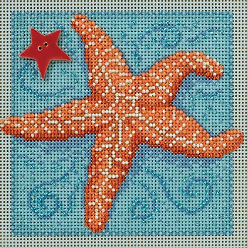 Mill Hill Starfish Beaded Counted Cross Stitch Kit 2016 Buttons & Beads Spring MH141615