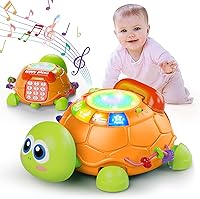 Vista 1 de Letapapa Juguetes para bebés de 6 a 12 meses, juguetes musicales de tortuga para bebés de 12 a 18 meses, juguete de gateo con luz y sonido, juguete