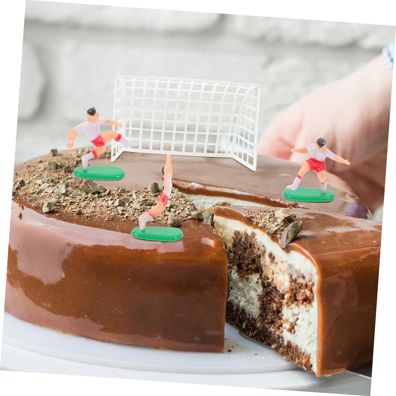 Luxshiny Décorations de Gâteaux en Plastique Coupe Monde pour Anniversaire Foot Garçon, Accessoires Foot en Pvc pour Décoration de Gâteau et Décor de Paysage Miniature