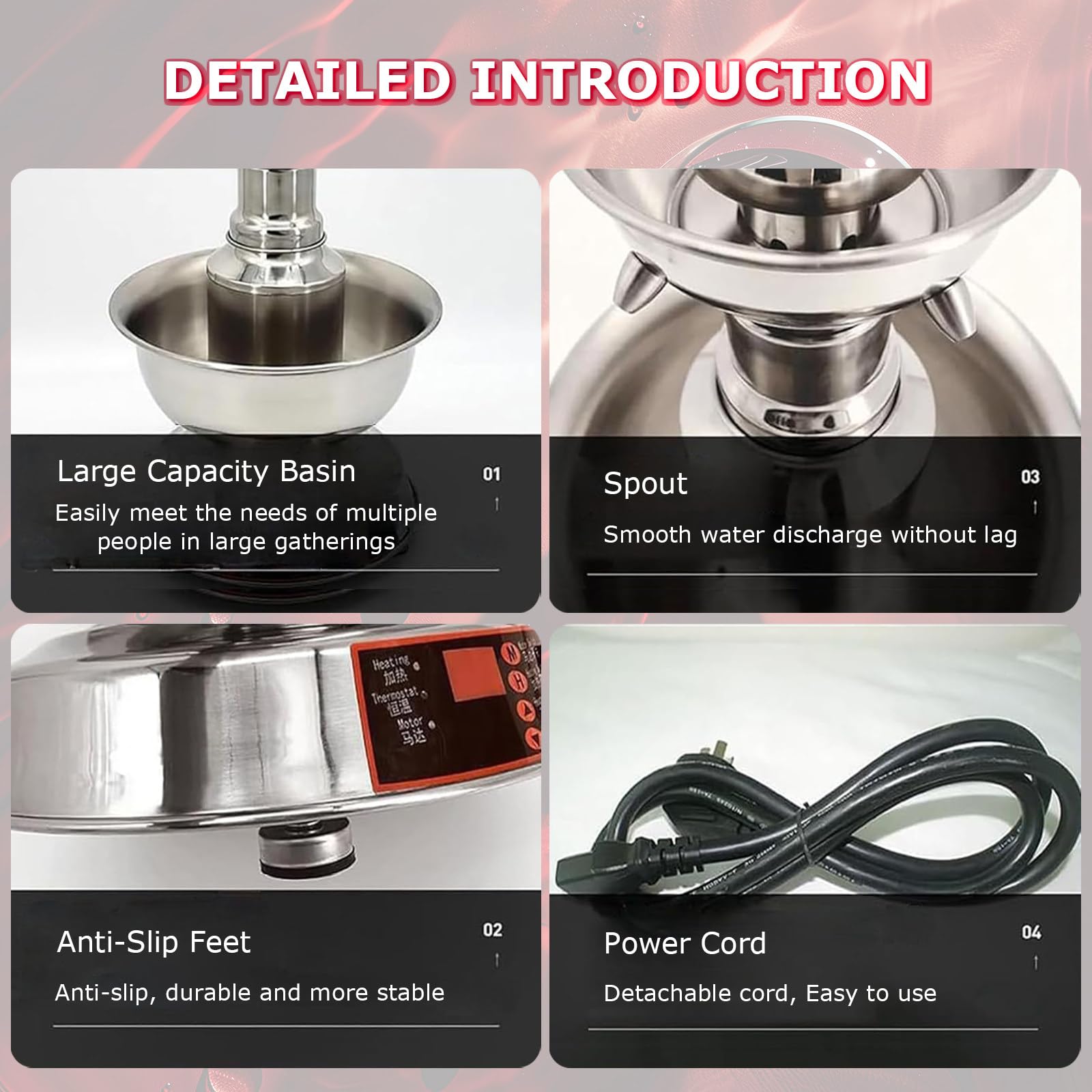 Fuente De Fiesta De 3 Niveles, Máquina De Fuente De Vino De 120 W, Ajuste de Temperatura de 0-100°, para Bebidas de Vino, Ideal para Bares y Bodas