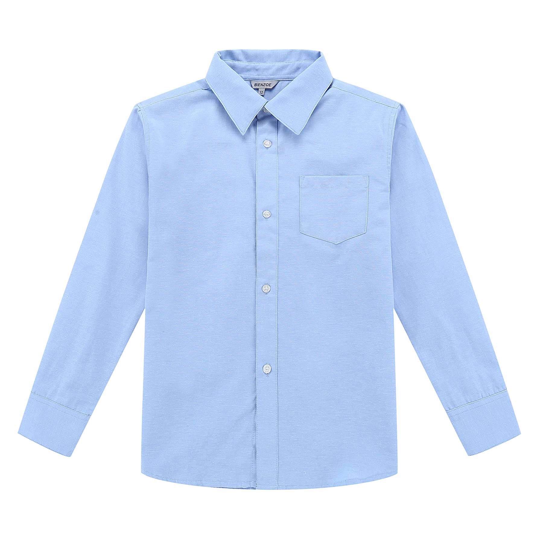 Bienzoe Niño Uniforme Escolar Manga Larga Oxford Camisa