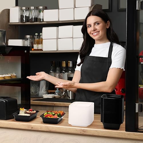 Miniatura 6 de Recipientes de preparación de comidas de 24 oz, 100 piezas (paquete de 50) reutilizables con tapas, resistentes, a prueba de fugas y seguros para