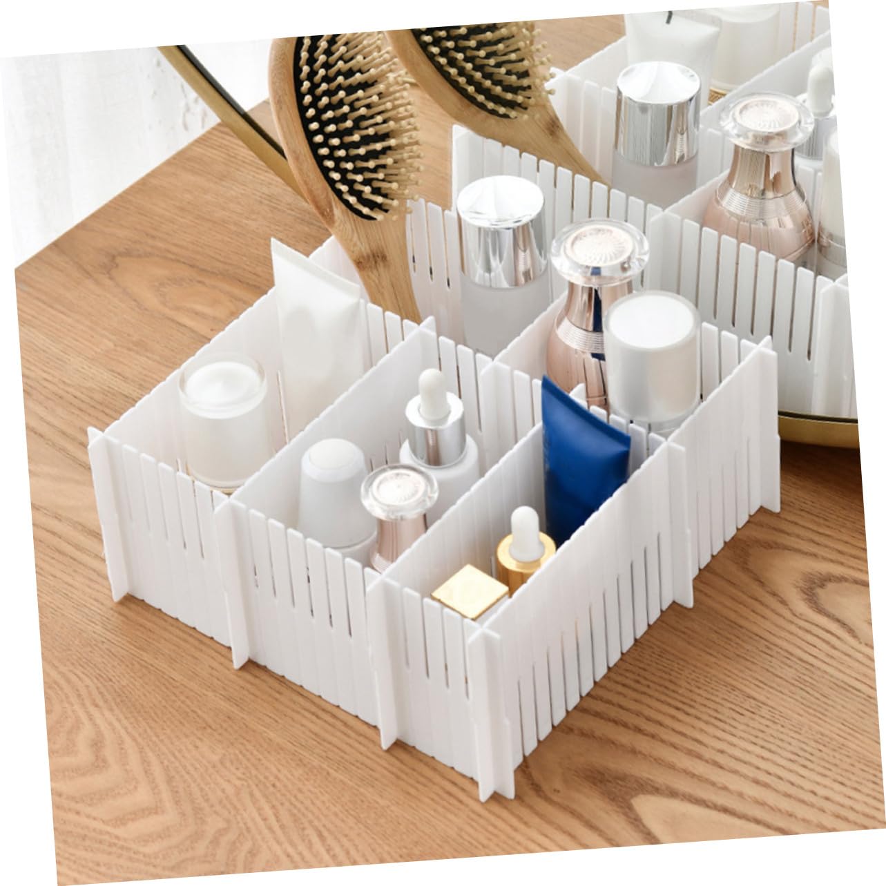 Divisori e Combinazione Libera 10 Pezzi in Plastica Bianca per Cassetti Facile da Usare Organizer per Casa per Riporre Calze e Asciugamani