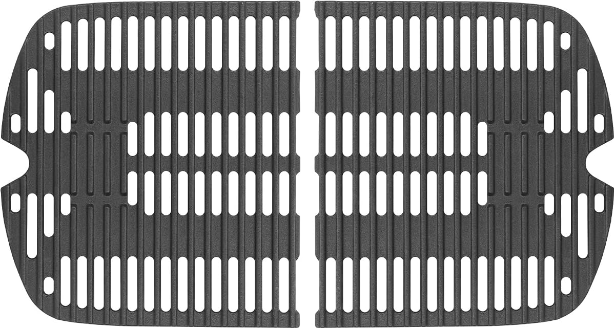 DELSbbq Cast Iron Cooking Grates for Weber Traveler Portable Gas Grills | Heavy-Duty Grill Grids, Even Heat Distribution, for Weber Traveler 9010001 9020001 9030001 9013001, Corrosion-Resistant
