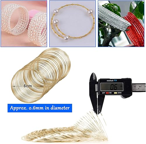 Miniatura 9 de Alambre de memoria de 300 bucles para hacer joyas, bricolaje, alambre de memoria para hacer joyas, pulseras, collares, manualidades, suministros de