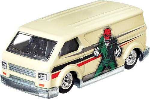 Vista 2 de Hot Wheels Auto de juguete, furgoneta MBK fundida a presión a escala 1:64, neumáticos de Real Riders, chasis y cuerpo de metal/metal, decoración