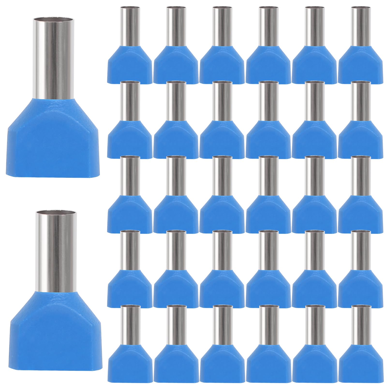 100 Stück Twin Aderendhülsen 16mm² Doppelt Set Zwillingaderendhülsen Twin Aderendhülsen 2 x 16,0mm² Lang Doppel 16mm2 Zwilling