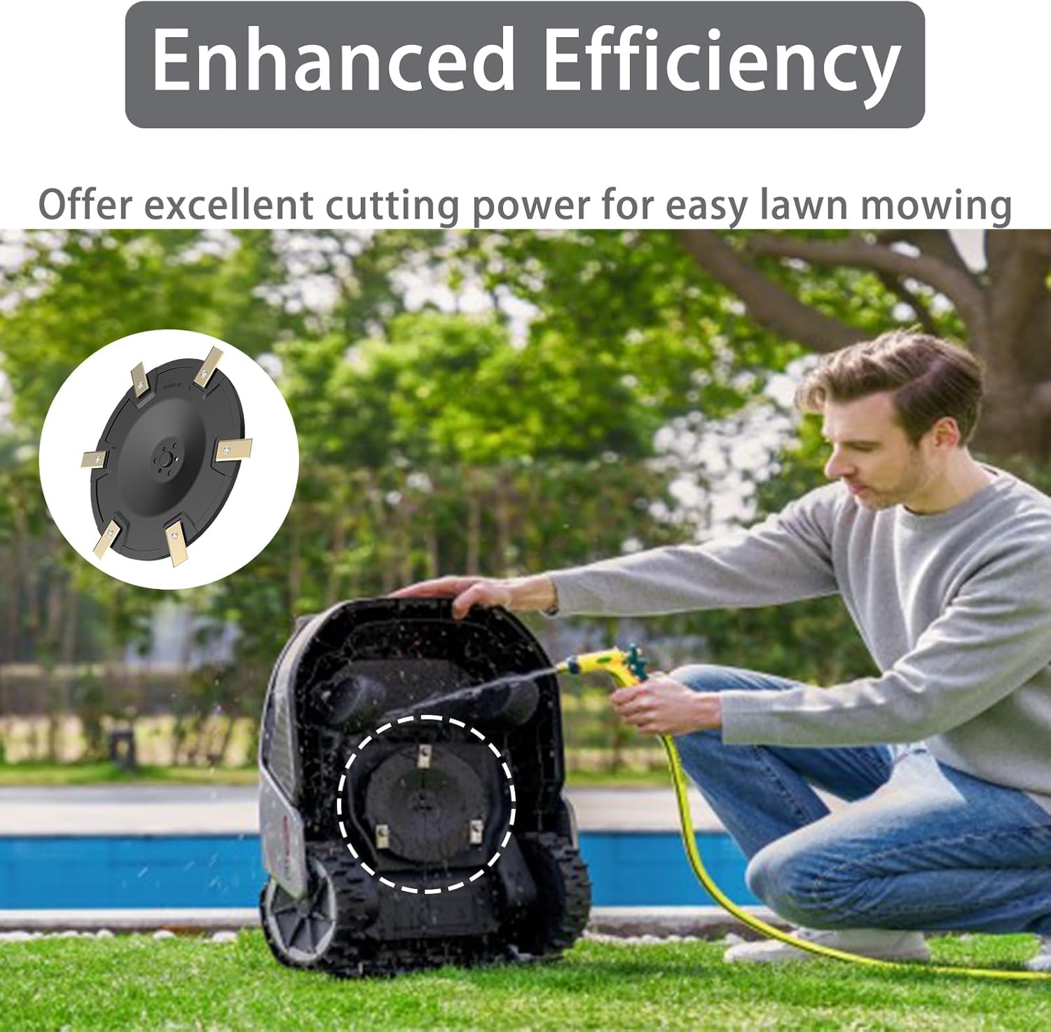 Chuancheng RSDRA-01 Cutter Disc for Dreame Roboticmower A1 Robotic Lawnmower, Replacement Parts 1*Mower disc, 6*Blades