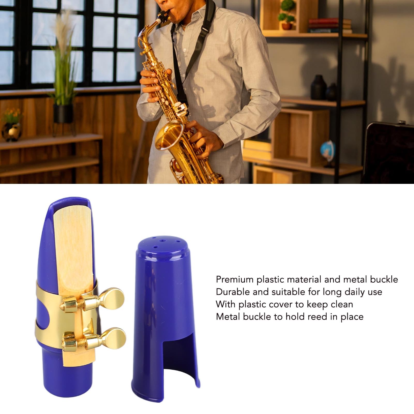 Embouchure De Saxophone Alto Professionnelle – En Bakélite Avec Ligature Laiton, Capuchon Et Coussinets Inclus !
