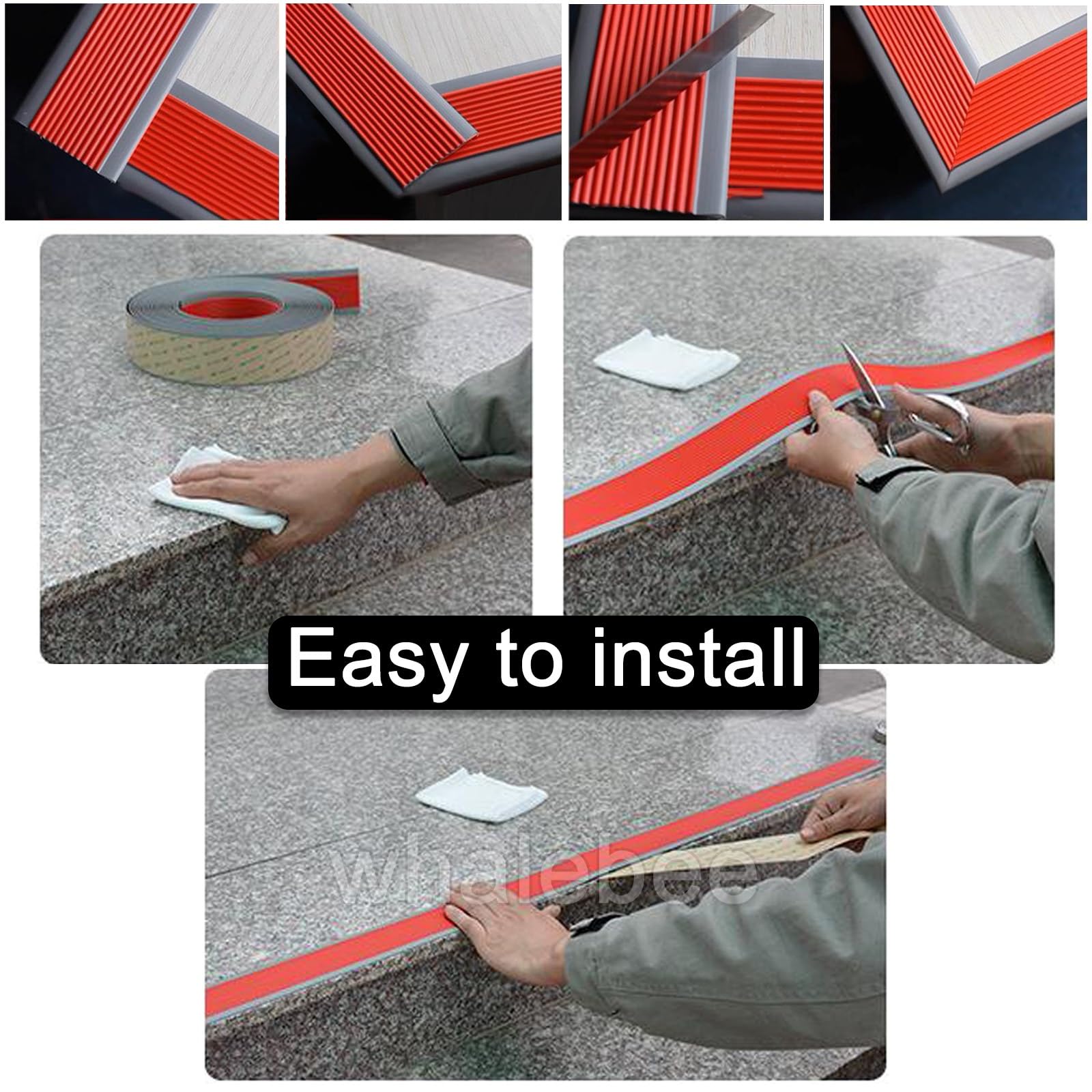 Strisce Antiscivolo Gomma Autoadesiva 5m/10m×60mm×3mm Bordo della Scale Strisce Adesive Antiscivolo, Multilorato, Antiscivolo, Impermeabili, Flessibile per Rampa, Bagno, Cucina