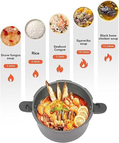 Miniatura 3 de Olla a presión, olla a presión con anodizado duro de 9.5 cuartos de galón, olla a presión ligera con dispositivos de protección de válvula de