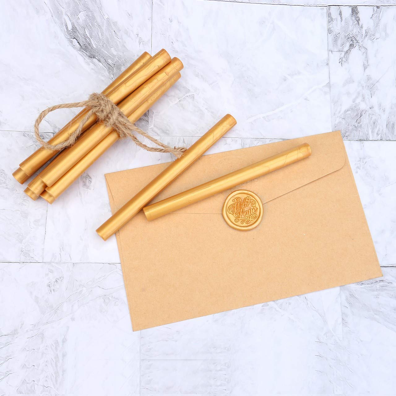 Bastoncini Ceralacca Vintage - 15 Pezzi Blu Per Sigilli Lettere E Inviti - Foto 3