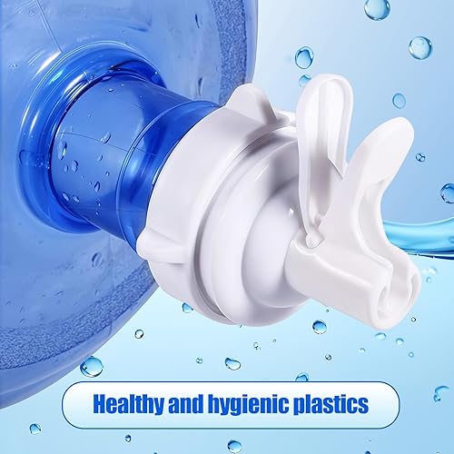 Miniatura 4 de Tapa de jarra de agua de 5 galones, paquete de 2 válvulas dispensadoras de jarra de agua, boquilla para botella de 2.165 in sin rosca con corona