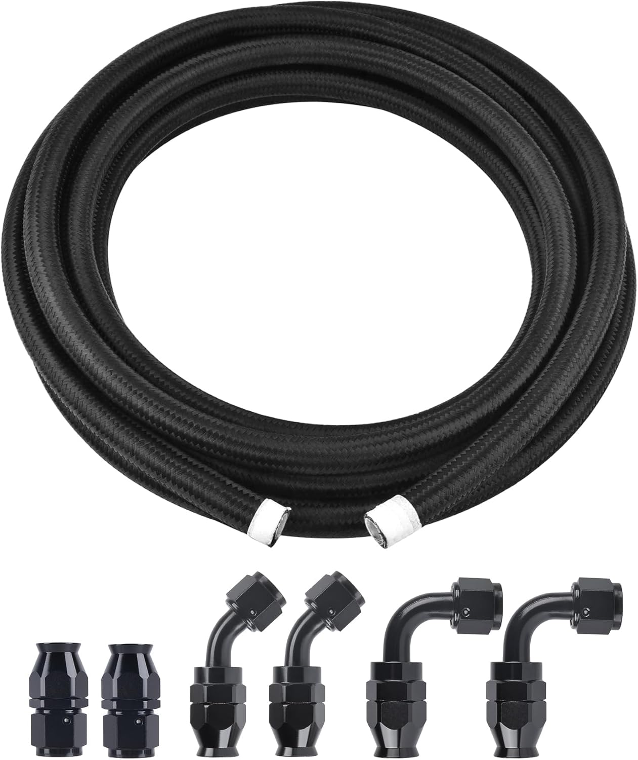 EVIL ENERGY 8AN PTFE Fuel Line Kit, E85 Fuel Hose kit 16FT Black