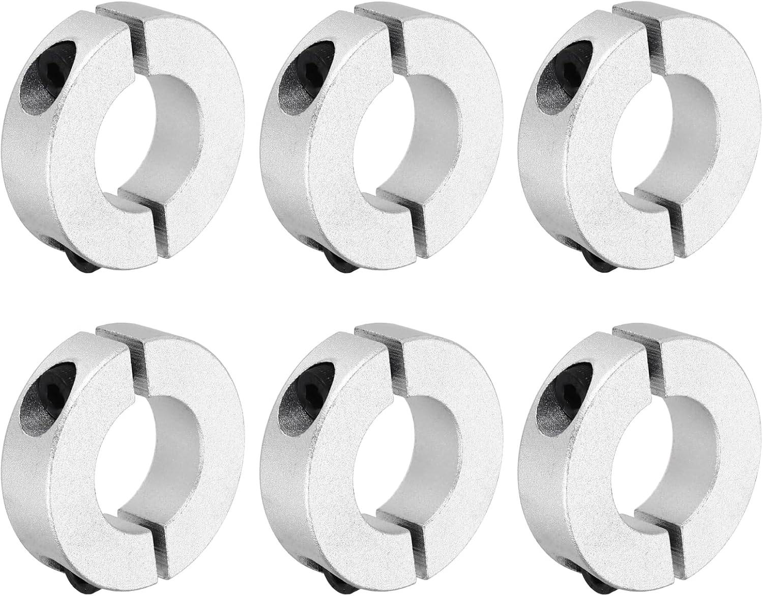 MECCANIXITY 6pcs Shaft Collar 22mm Bore Double Split Aluminium Alloy Clamping Shaft Collars with Set M5 Screw for Industrial Automation Conveyor Belt Systems