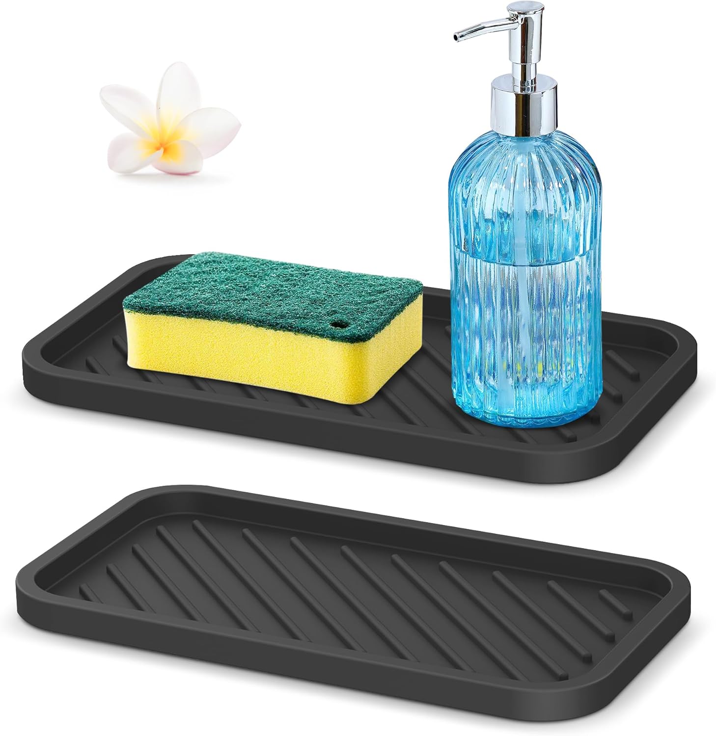 Silicone Sponge Holder for Kitchen Sink2 PCS Thicker