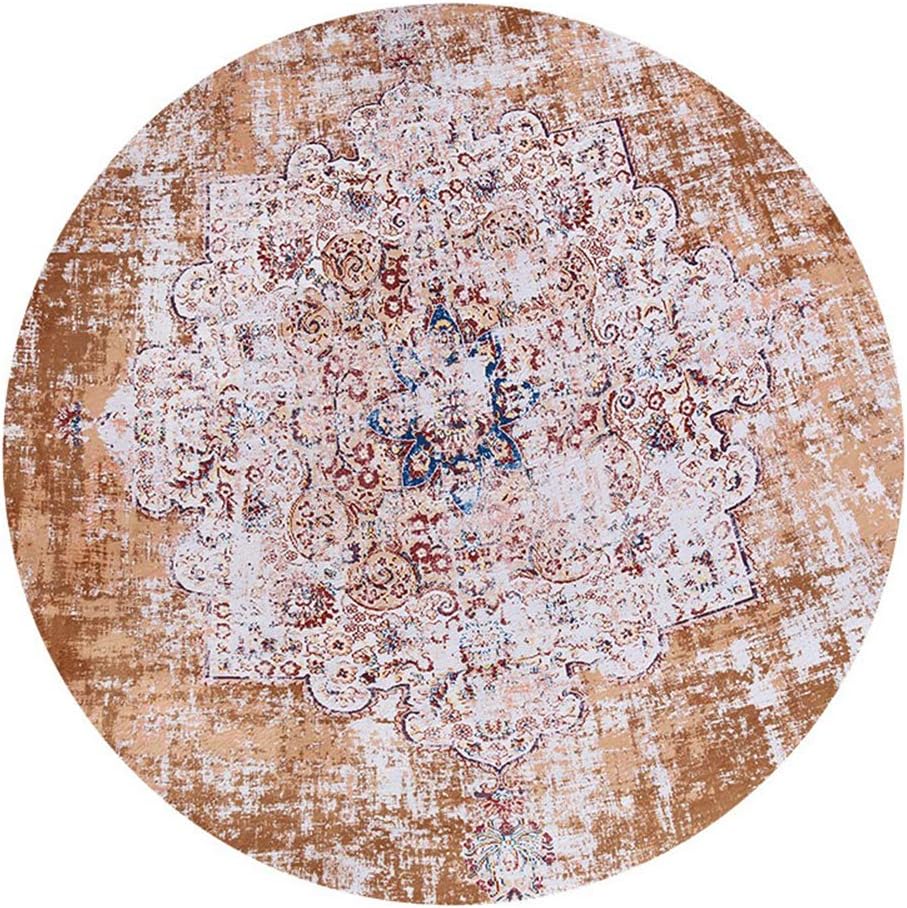 Loartee Vintage Bohemian Round Rug Carpet for Living Dining Room
