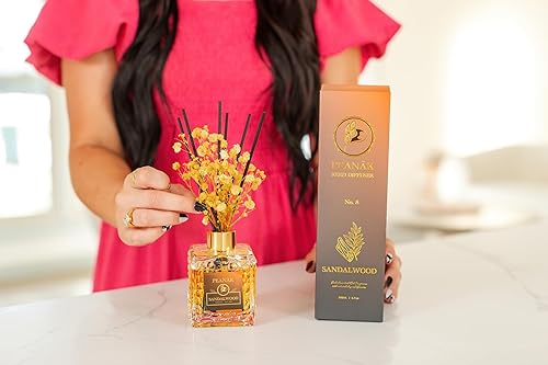 Miniatura 5 de Juego de 2 difusores de varillas Aceite de fragancia de rosa y sándalo, 2 x 6.7 onzas, paquete de aromas de larga duración para el hogar y la