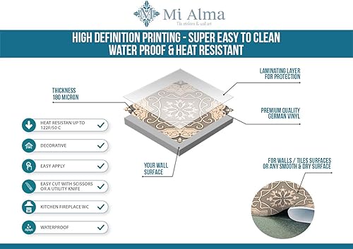 Miniatura 8 de Calcomanías de bricolaje para decoración de chimenea, resistentes al calor, calcomanías simples y sin ensuciar, calcomanías para azulejos de