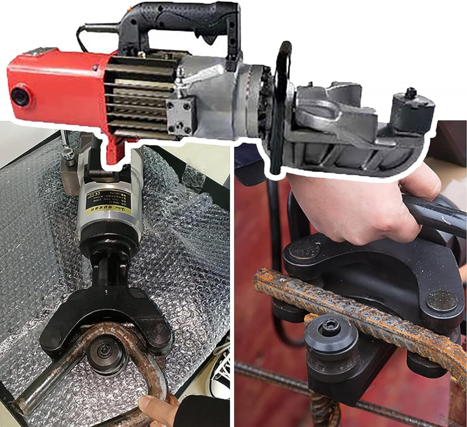 Hydraulic Steel Tube Bender, Portable Light Bending Machine with Double Head, Electric Automatic, Bending Angle 0-130°, 32MM-32MM - Rebar Straightening Pipe Bender