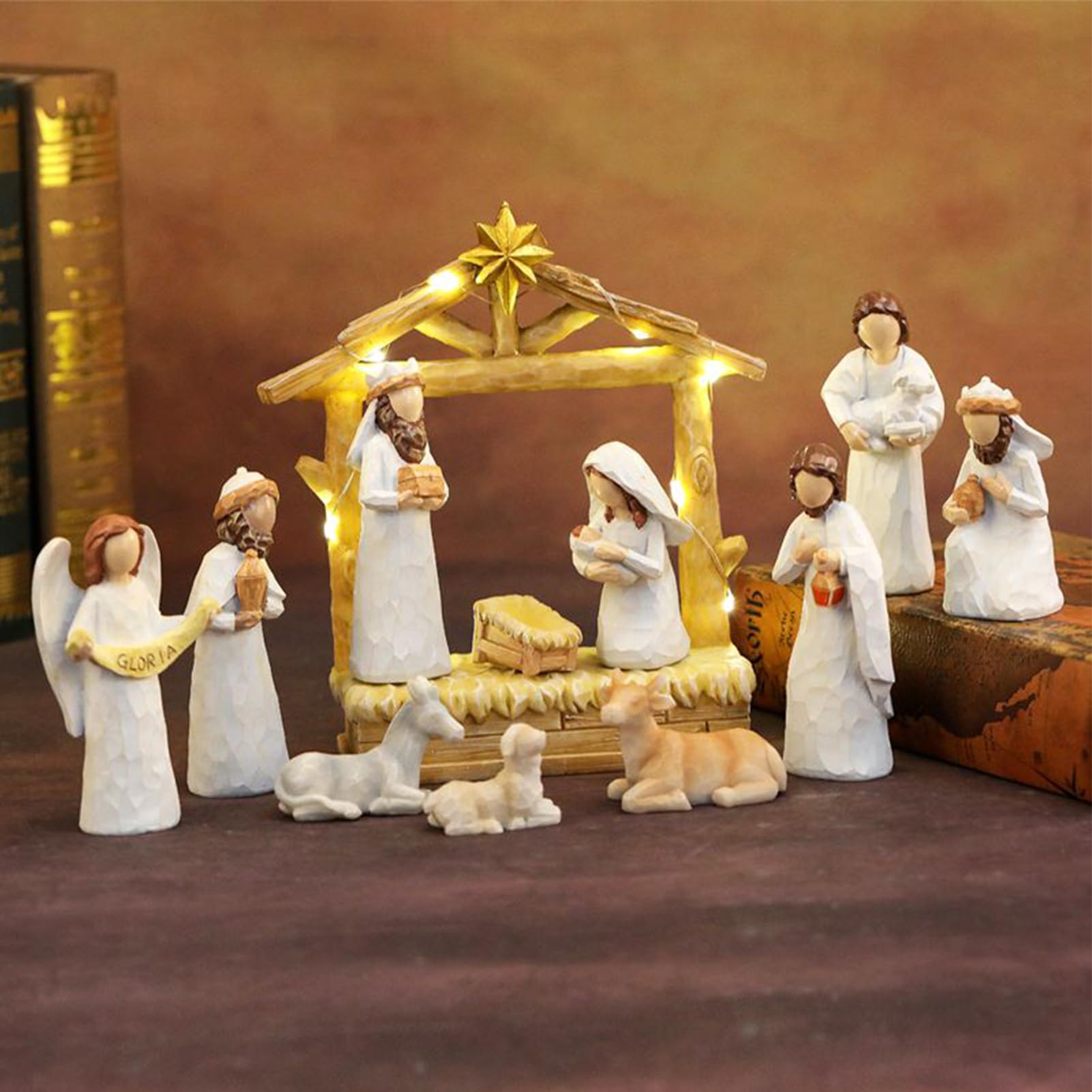 Crèche De Noël Statue De Crèche Religieuse Figurines Décoration Maison