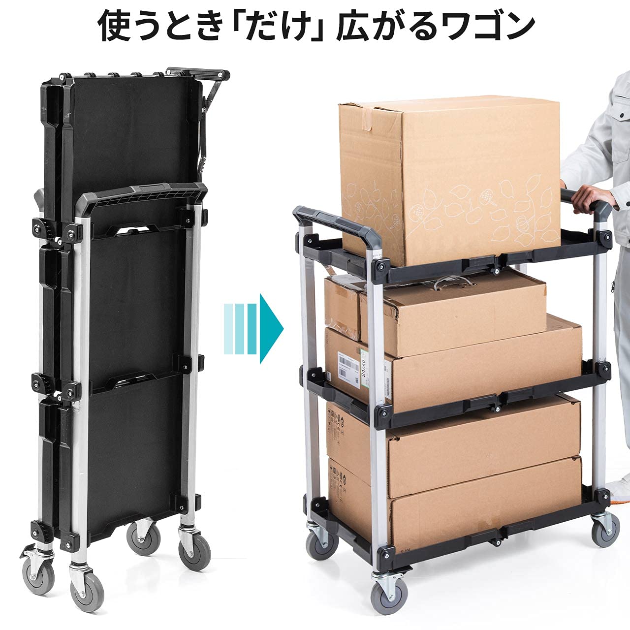 Amazon.co.jp: サンワダイレクト ツールワゴン キャスター付き 3