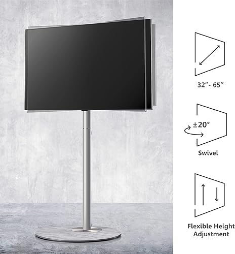 Miniatura 2 de FITUEYES Master Series - Soporte de TV giratorio para piso de 32, 37, 43, 50, 55, 60 y 65 pulgadas, soporte de suelo de esquina de mediados de siglo