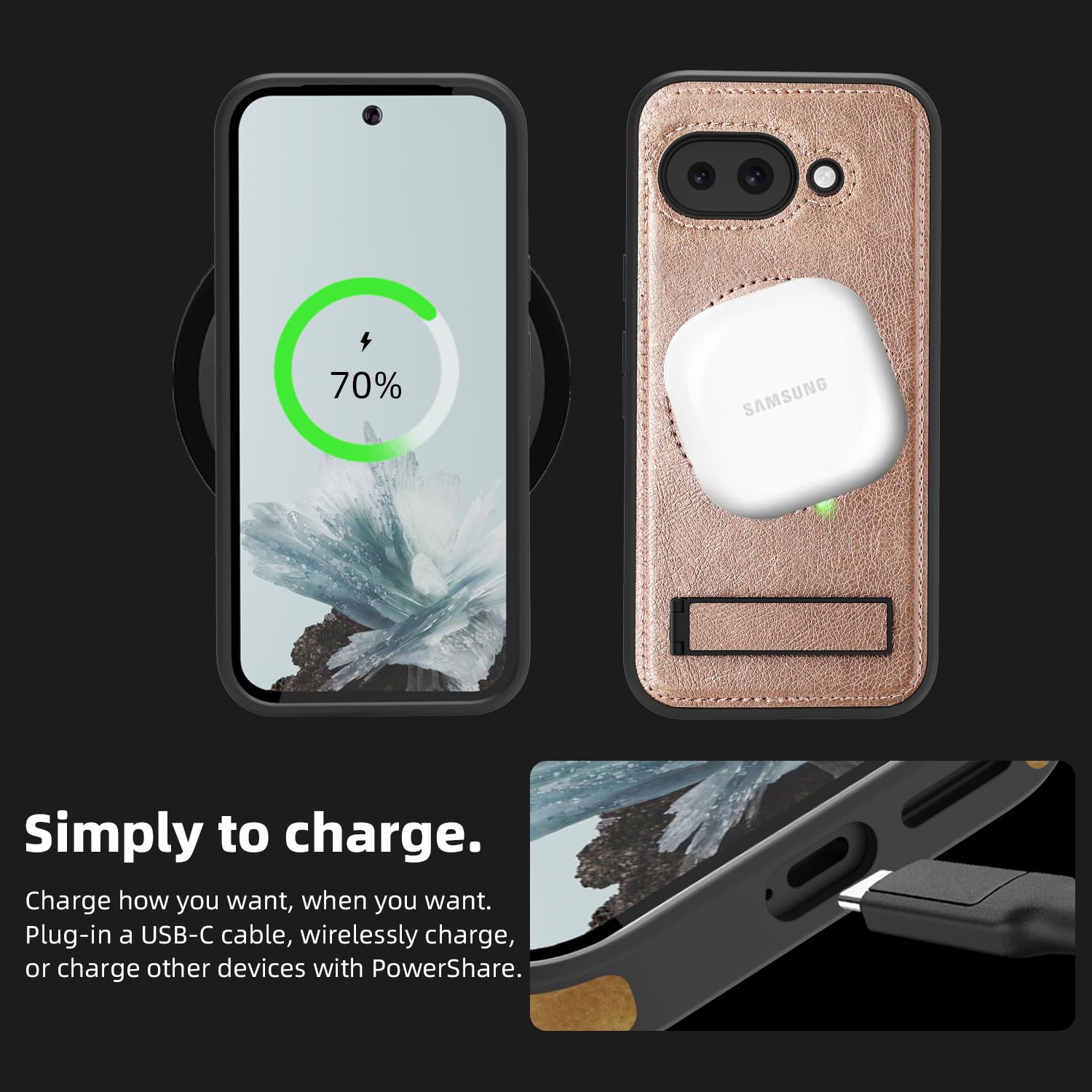 Lunivop Schutzhülle Für Google Pixel 9a – PU-Leder Mit MagSafe, Verstellbarem Standfuß & Militärischem Schutz, Grün