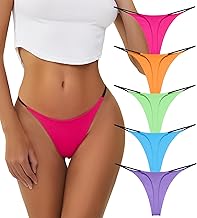 G String Thongs for Women Cotton Thong Underwear Low Rise Seamless Briefs Sexy Panties Gift for Women Pack of 5