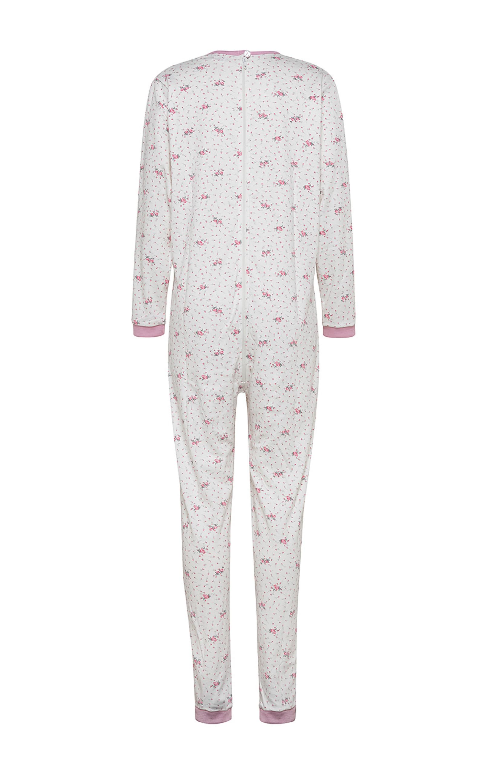 Pigiama Intero Donna - Uomo - Unisex Pigiama Sanitario per Anziani con Cerniera Posteriore Pigiama Intero Anziano in Cotone 100%