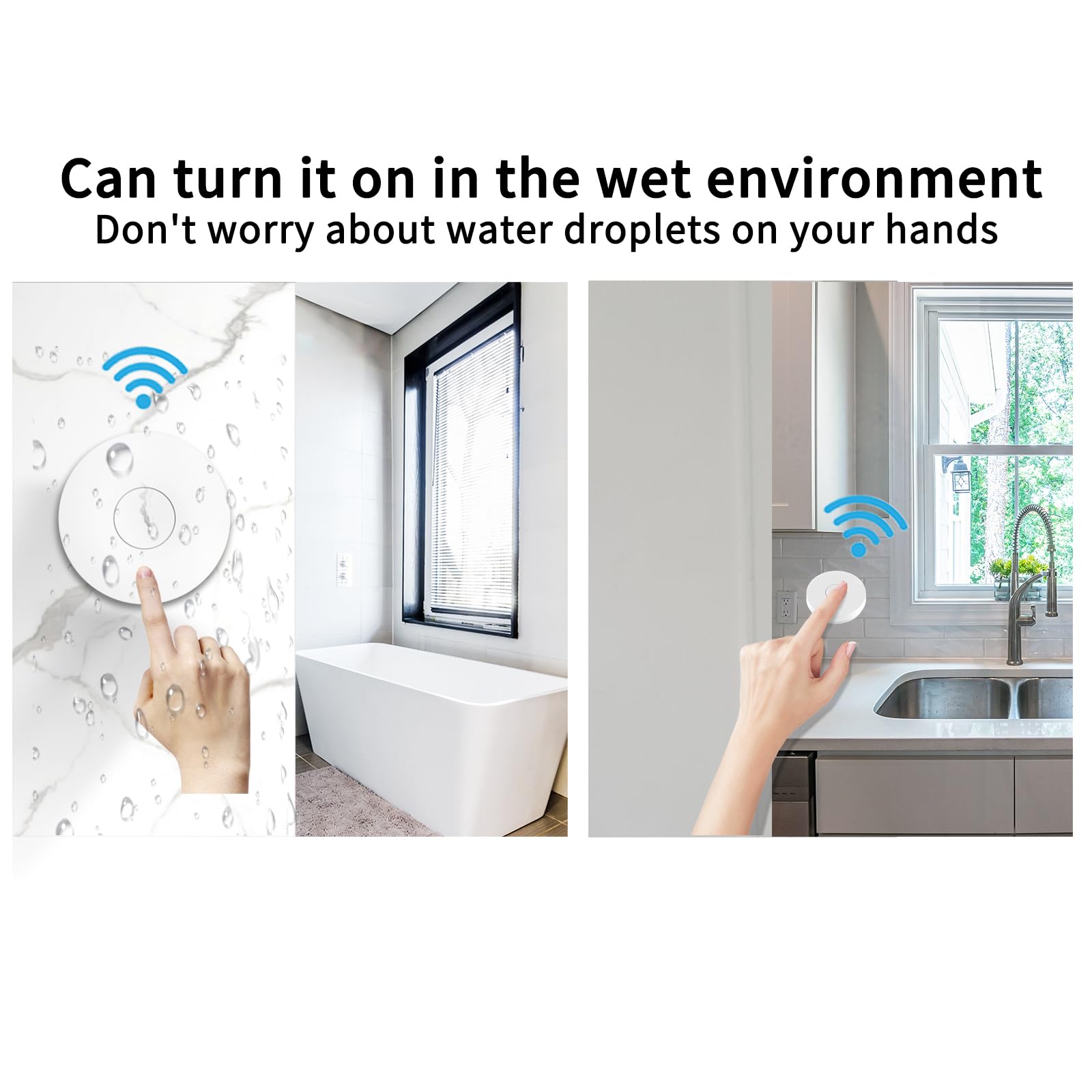 Smart presa con telecomando, kit senza batterie, 433 MHz, trasmettitore radio autocorrente, 100 m, 3500 W, interruttore radio per lampada/ventilatore/riscaldatore (2 bottoni, 1 socket)