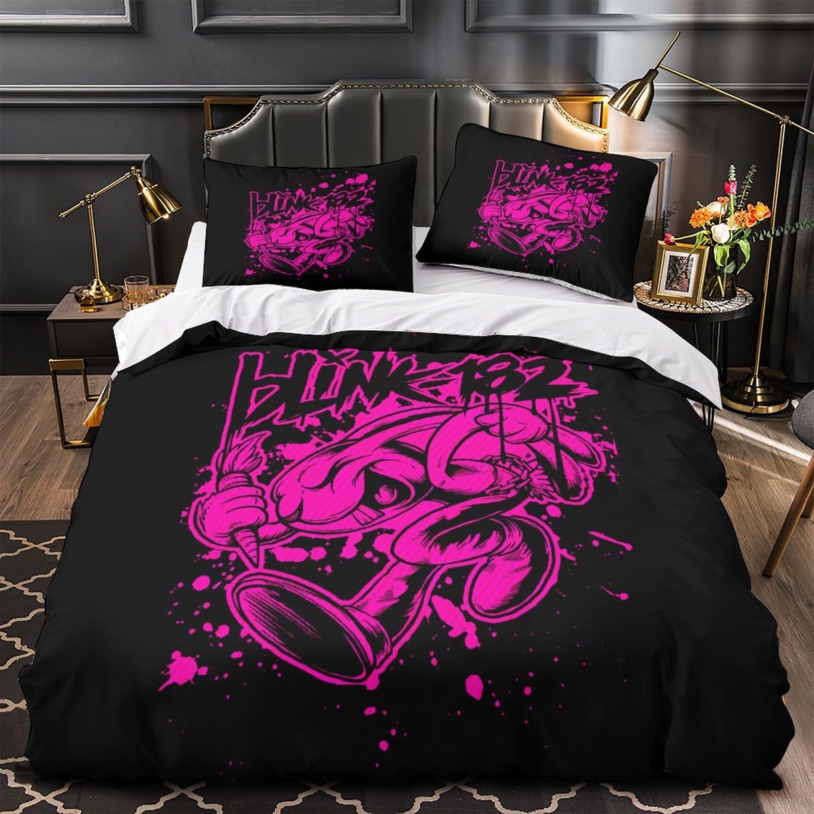 Housse de couette graffiti 3D légère et anti-décoloration pour lit King size 220x240 cm