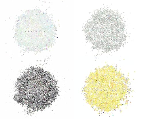 Miniatura 3 de MARBLERS Purpurina holográfica juego de 8 colores mixtos 4 onzas (3.95 oz)  Gruesa  No tóxica, vegana, libre de crueldad  Cara, cuerpo, sombra de