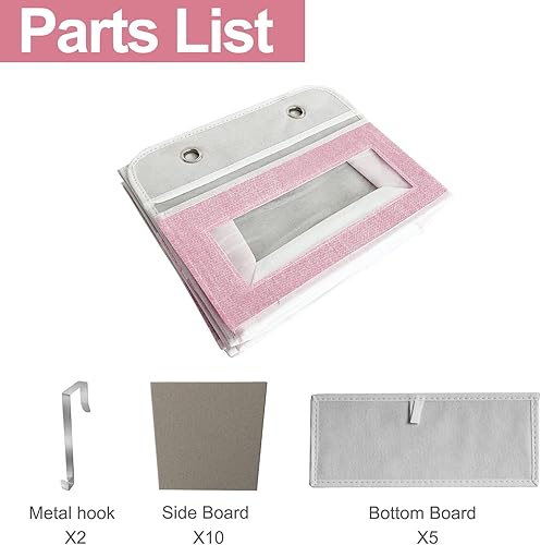 Miniatura 7 de homyfort Organizador para colgar sobre la puerta con 5 bolsillos grandes, 10 bolsillos laterales de malla, 5 estantes extra grandes y resistentes,