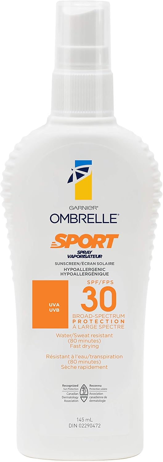 Garnier Ombrelle Sunscreen Sport Pump Spray SPF 30, 145ML Amazon.ca