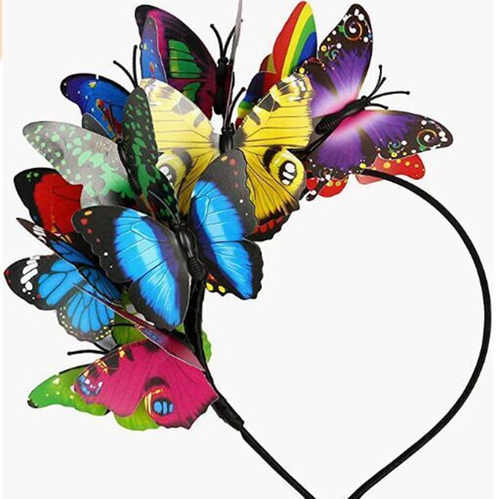 ZOONAI Butterfly Headband Fascinator Hat for Women Girls, Monarch Derby Butterfly Hair Hoop Wedding Party Costume