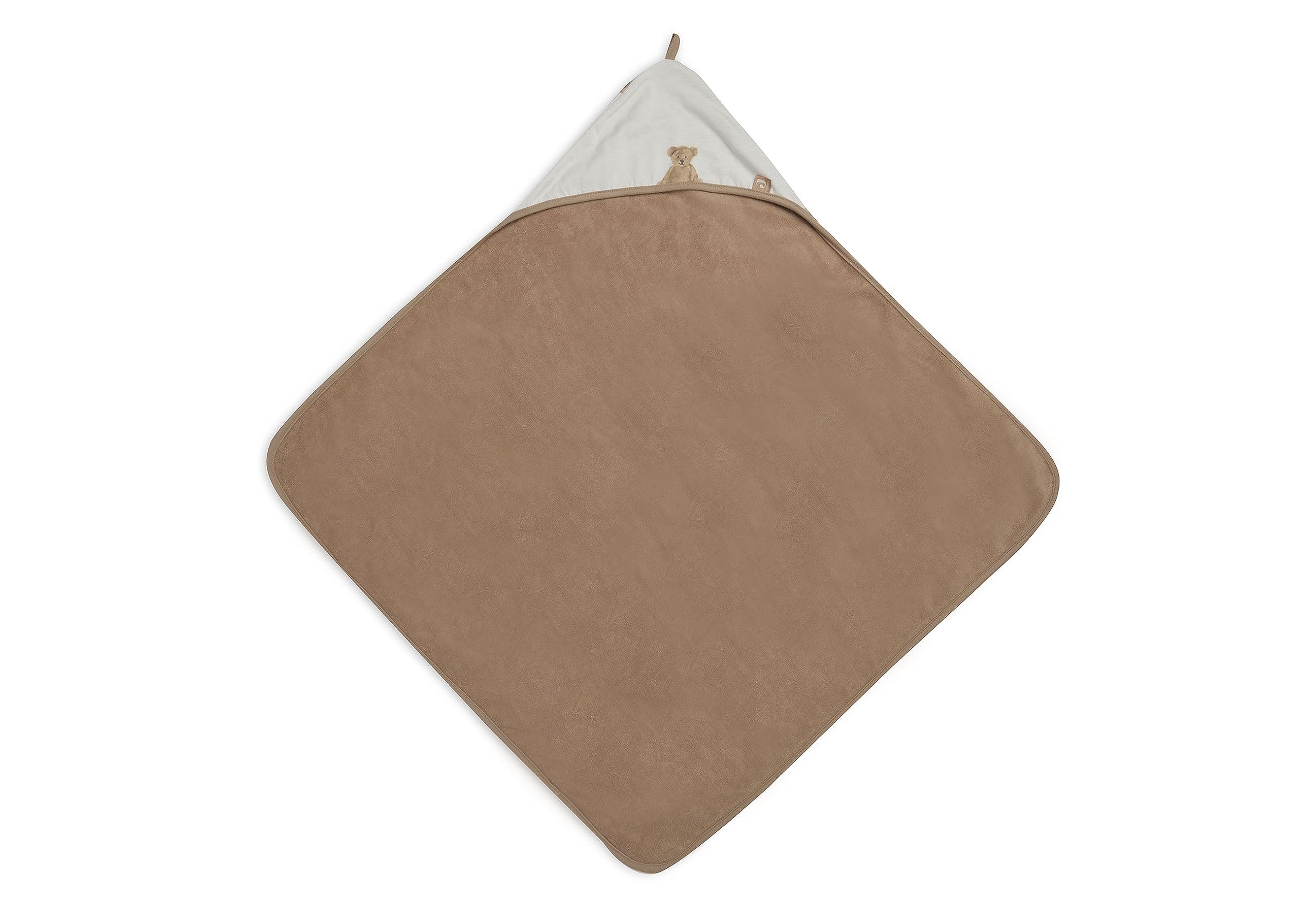 Jollein 534-836-66095 Serviette à Capuche Motif Ours en Peluche Eponge Blanc 75 x 75 cm