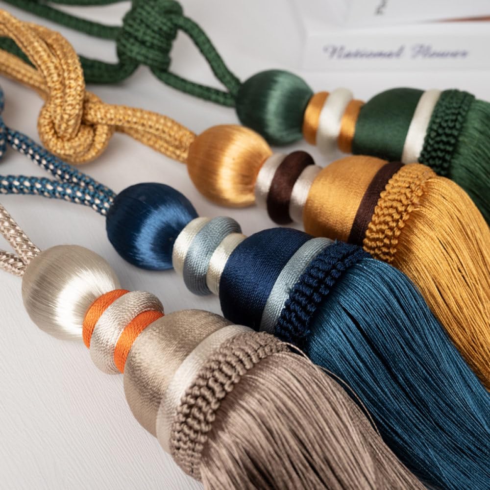 Confezioni di fermatende con Nappe， fermatende Fatti a Mano， fermatende in Corda per Tende， fermatende， fermatende， Corda，K Green