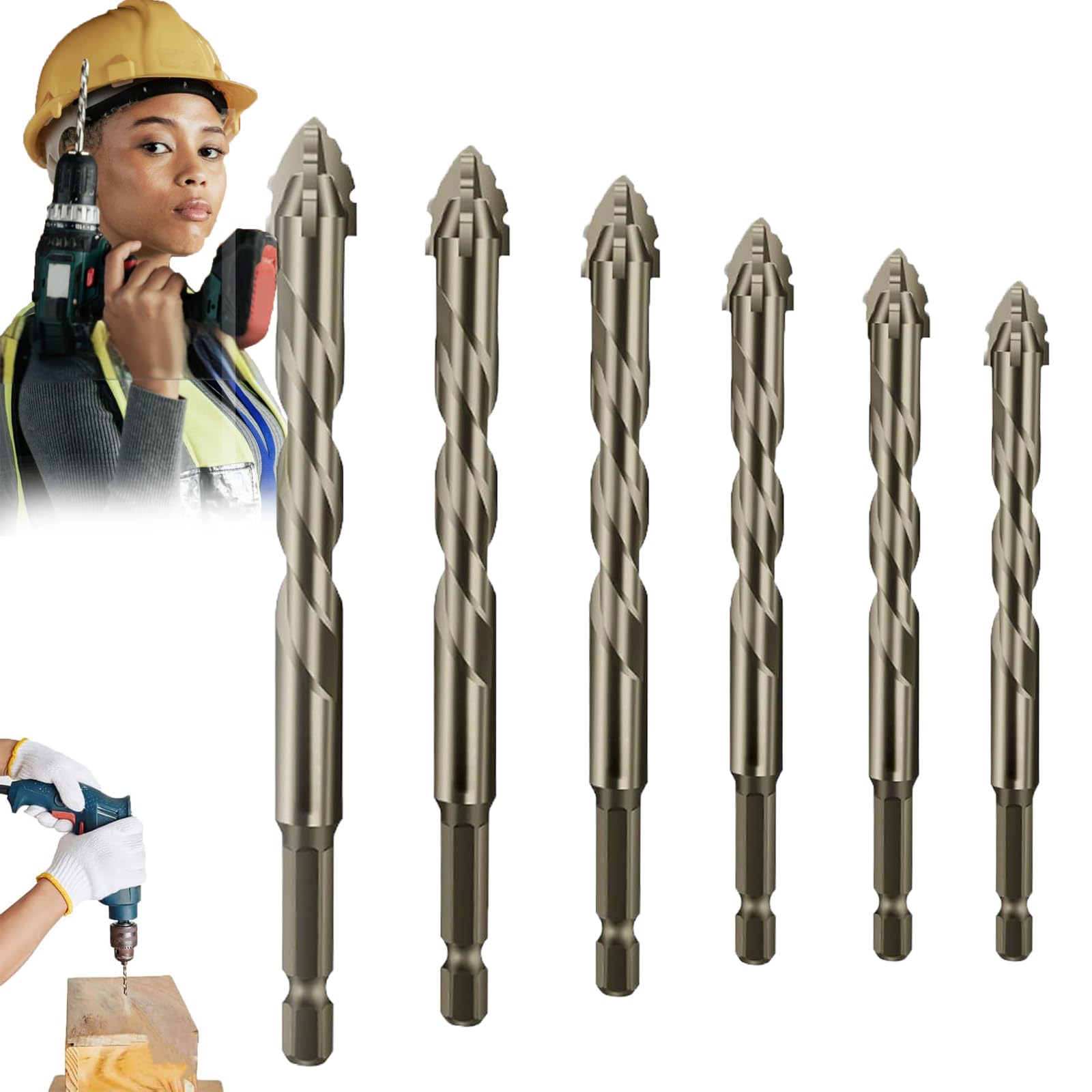 Four Blade Serrated Eccentric Drill Bits Eccentric Drill Bit Set Precision Ground for Metal/Wood/Plastic - Efficient Chip Removal & Heat Resistance,