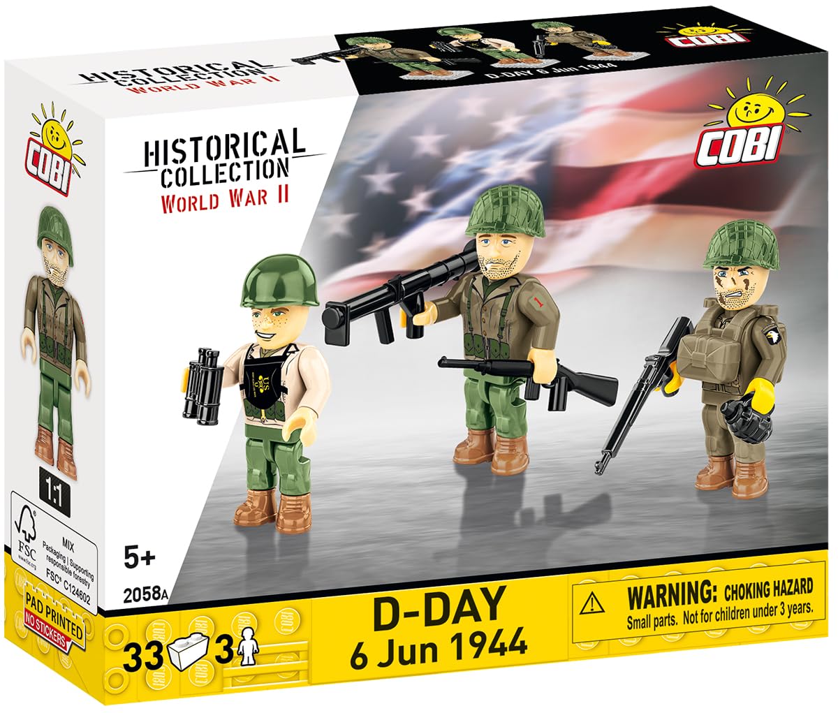 Cobi 2058A 1:48 Historical Collection D-Day 6 Jun 1944 New Figures Kit