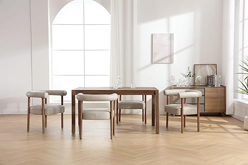 Miniatura 7 de Mid-Century - Juego de 2 sillas de comedor modernas con reposabrazos de barril, sillas de comedor laterales con respaldo curvo, sillones tapizados